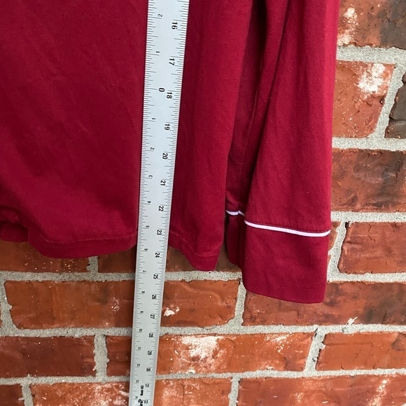 Rae Dunn womens medium red christmas ho ho ho long sleeve pajama shirt - Picture 8 of 9